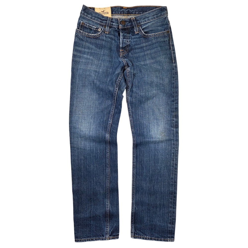 Hollister Slim Straight Jeans Mens 28x30 Y2k 2000s Cotton Button Fly Casual Punk